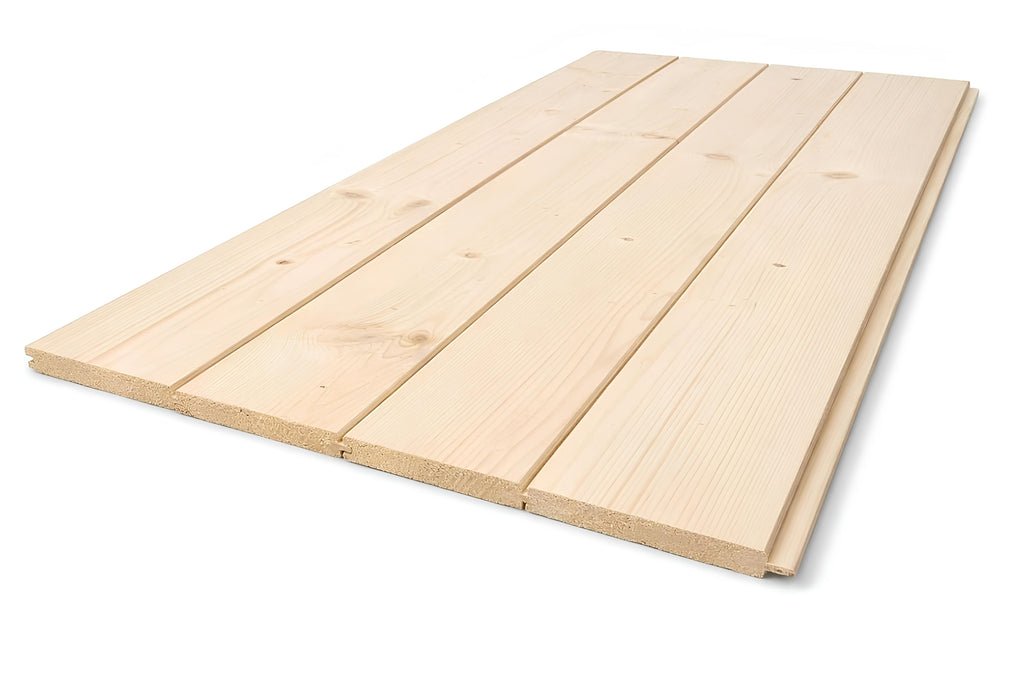 Smrkové profilované desky 15 mm × 13 cm – podbití, fasáda, sauna a zahradní stavby